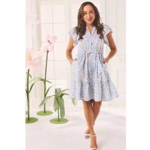 Janie and Jack Women’s Light Blue Moment Floral Dress size Large NWT